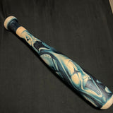 Blue airbrush wooden bat