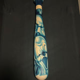 Blue airbrush wooden Bat